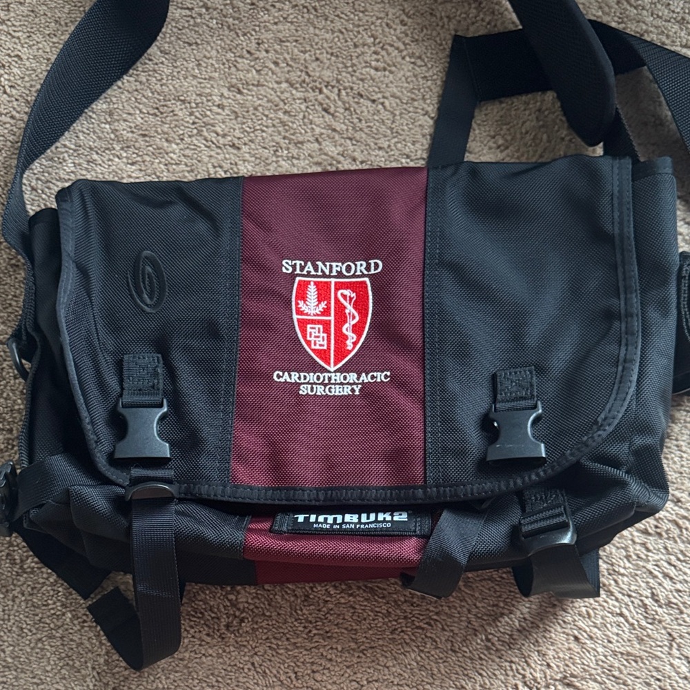 Timbuk2 Black and Burgundy Messenger Bag